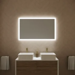 Harbour Glow LED Mirror with Demister Pad & Shaver Socket - 1000 x 600mm