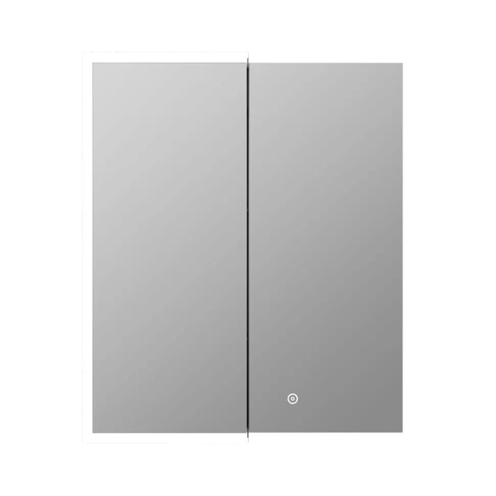 Harbour Glow Recessed Double Door LED Bathroom Mirror Cabinet - 600 x 700mm