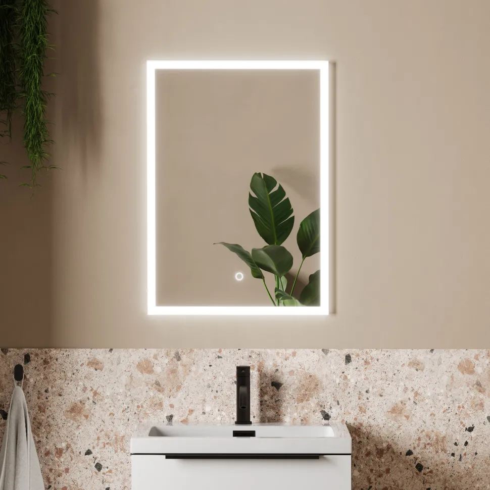 Harbour Glow Recessed Single Door LED Bathroom Mirror Cabinet - 500 x 700mm