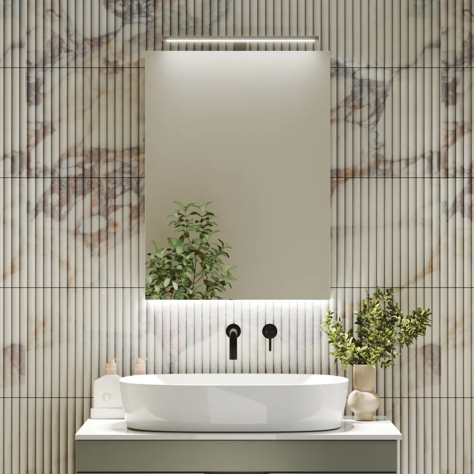 Harbour Grace LED Mirror Cabinet with Demister Pad & Shaver Socket - 500 x 600mm