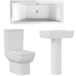 Harbour Icon Bathroom Suite with Rimless Toilet & Double Ended Bath