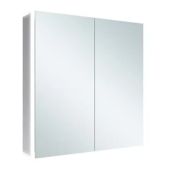 Harbour Icon Double Door LED Bathroom Mirror Cabinet with Demister Pad & Shaver Socket - 600 x 700mm