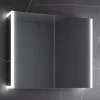 Harbour Icon Double Door LED Bathroom Mirror Cabinet with Demister Pad & Shaver Socket - 800 x 700mm