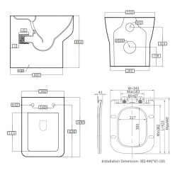 Harbour Icon Rimless Back to Wall Comfort Height Toilet & Soft Close Seat
