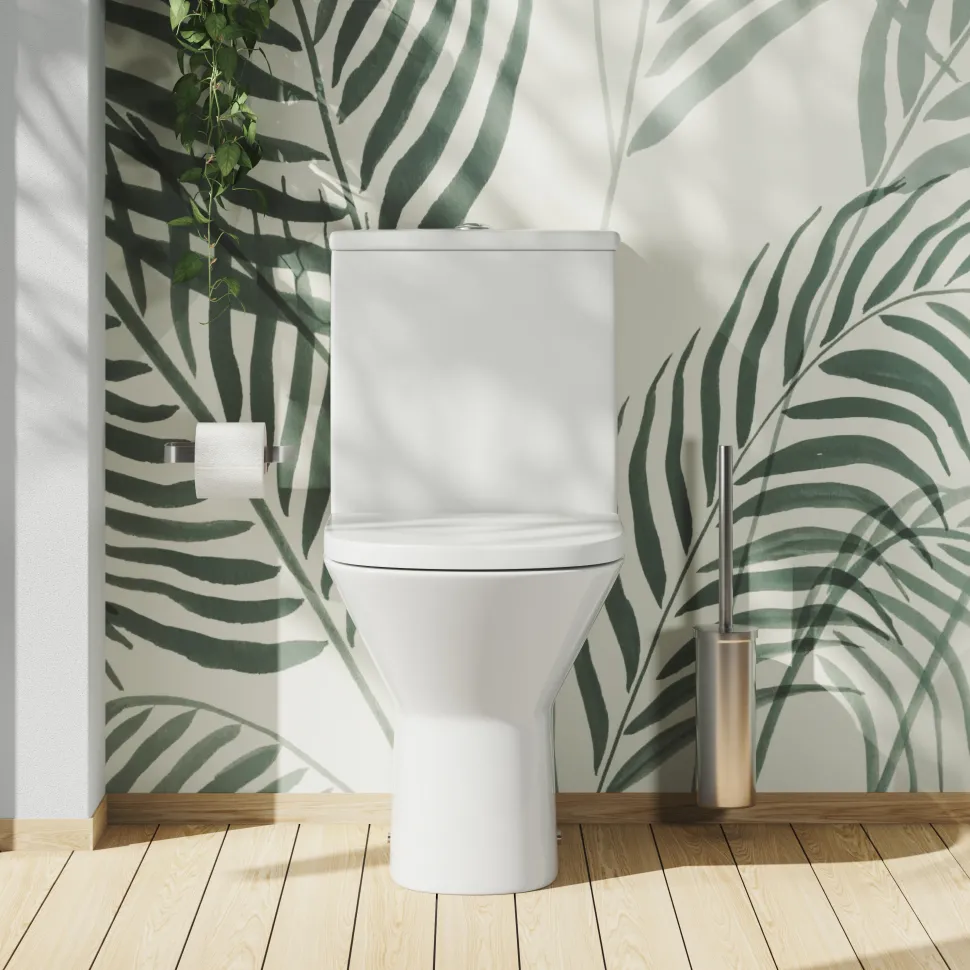 Harbour Identity Close Coupled Rimless Back to Wall Toilet & Soft Close Seat
