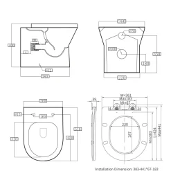 Harbour Identity Rimless Back to Wall Toilet & Soft Close Seat