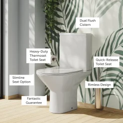 Harbour Identity Rimless Close Coupled Toilet & Soft Close Seat