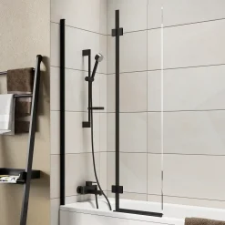 Harbour i8 Easy Clean 8mm Inward Hinged Bath Screen with Fixed Inline Panel - 1500 x 900mm