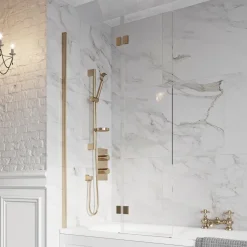 Harbour i8 Easy Clean 8mm Inward Hinged Bath Screen with Fixed Inline Panel - 1500 x 900mm