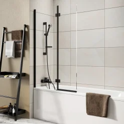Harbour i8 Easy Clean 8mm Inward Hinged Bath Screen with Fixed Inline Panel - 1500 x 900mm
