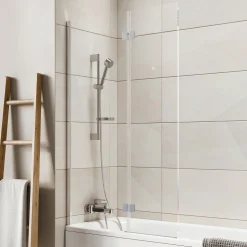 Harbour i8 Easy Clean 8mm Inward Hinged Bath Screen with Fixed Inline Panel - 1500 x 900mm