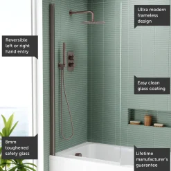 Harbour i8 Easy Clean 8mm Single Panel Bath Screen - 1500 x 800mm