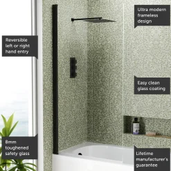 Harbour i8 Easy Clean 8mm Single Panel Bath Screen - 1500 x 800mm