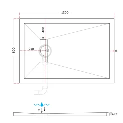 Harbour Linear 25mm Luxury Stone Rectangular Shower Tray - 9 Sizes