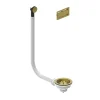 Harbour 90mm PVD Brushed Brass Basket Strainer Kitchen Sink Waste & Overflow Covers