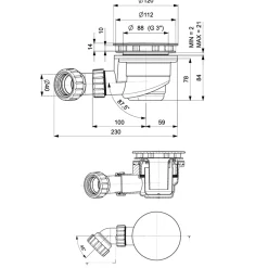 Harbour 90mm Round Topped Shower Waste