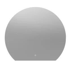 Harbour Segment LED Illuminated Mirror with Demister Pad & Colour Change Lights - 800 x 700mm