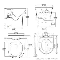 Harbour Serenity Rimless Back to Wall Toilet with Soft Close Seat