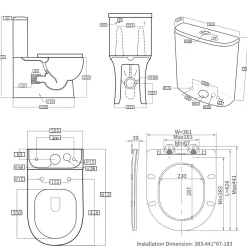 Harbour Serenity Rimless Close Coupled Toilet with Soft Close Seat