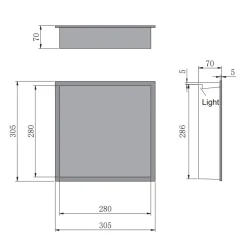 Harbour Shower Niche with LED Light Strip - 305 x 305mm