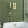 Harbour Status Brushed Brass Shower Package with 2 Outlet Valve, Wall Shower Kit and Overflow Bath Filler
