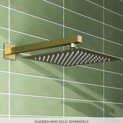 Harbour Status Brushed Brass Ultra Slim Square Shower Head - 250mm