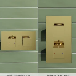 Harbour Status Brushed Brass 2 Outlet Thermostatic Concealed Shower Valve