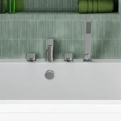 Harbour Status Chrome 4 Hole Bath Mixer with Pull Out Handset & Shower Kit