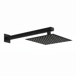 Harbour Status Concealed Shower Valve, Fixed Wall Mounted Head & Slide Rail Kit - Matt Black