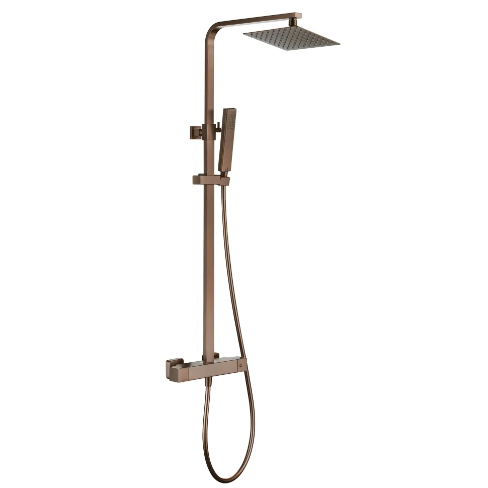 Harbour Status Cool Touch Square Thermostatic Rigid Riser Shower Kit