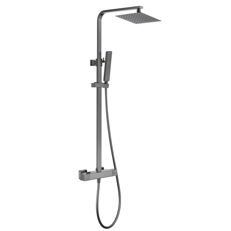 Harbour Status Cool Touch Square Thermostatic Rigid Riser Shower Kit