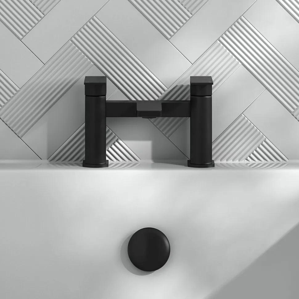 Harbour Status Deck Mounted Bath Filler - Matt Black
