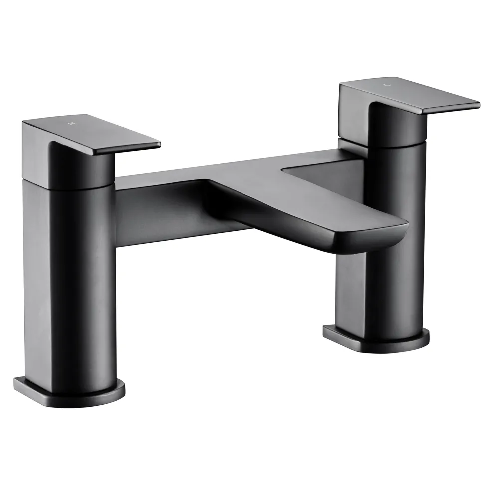 Harbour Status Deck Mounted Bath Filler - Matt Black