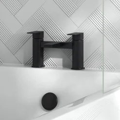 Harbour Status Deck Mounted Bath Filler - Matt Black