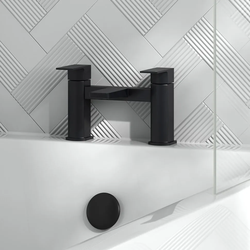 Harbour Status Deck Mounted Bath Filler - Matt Black