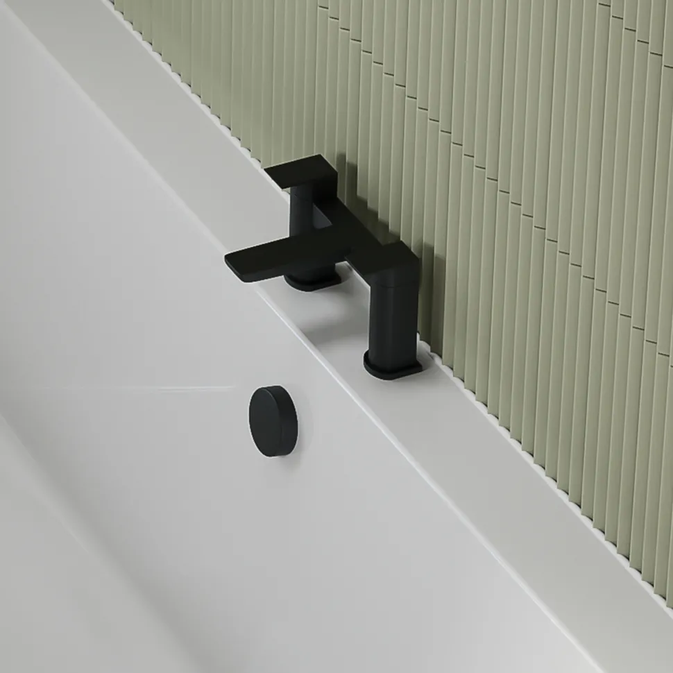 Harbour Status Deck Mounted Bath Filler - Matt Black