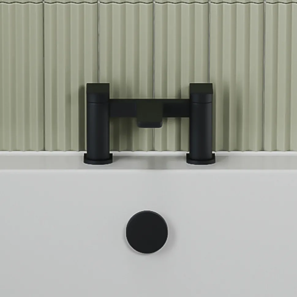 Harbour Status Deck Mounted Bath Filler - Matt Black