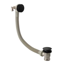 Harbour Status Matt Black Concealed Shower Valve, Fixed Wall Mounted Head & Overflow Bath Filler