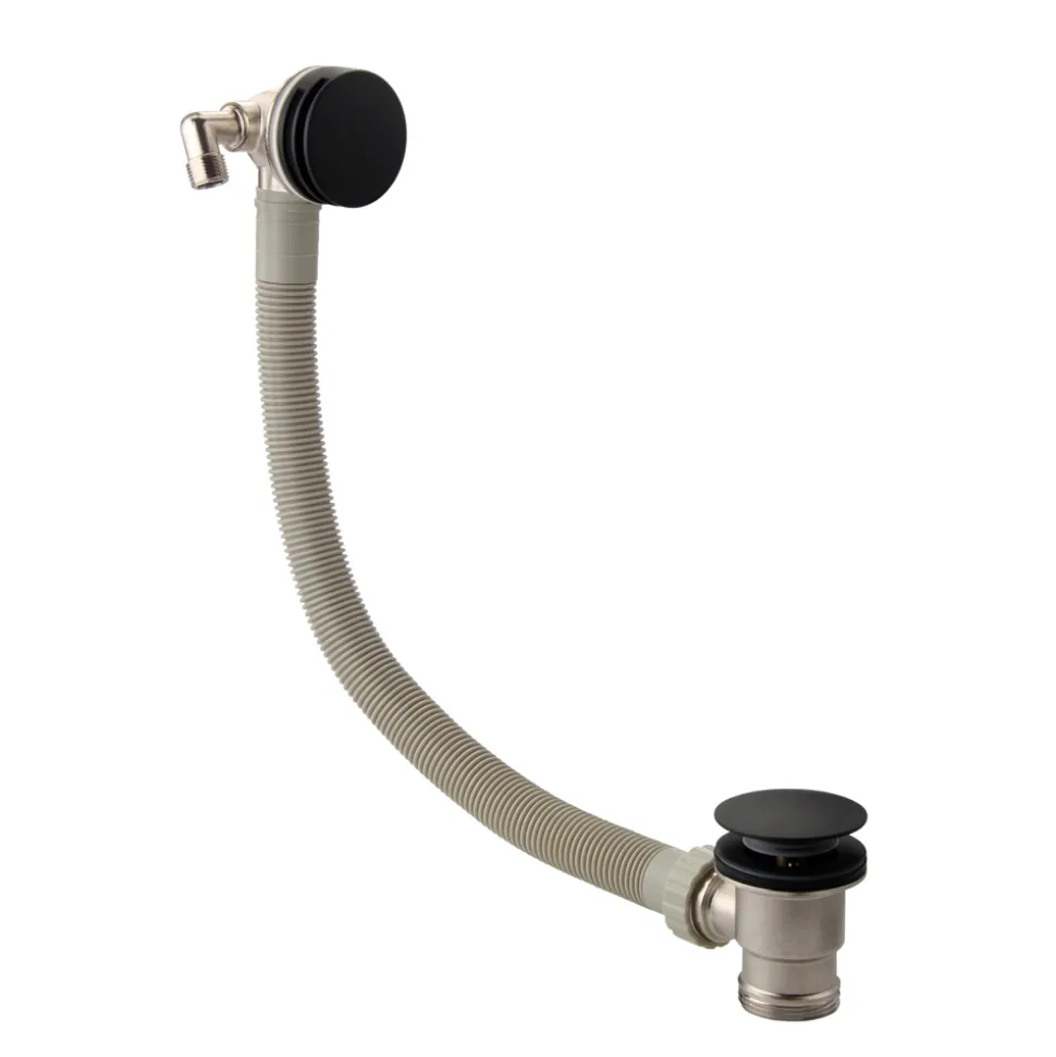 Harbour Status Matt Black Concealed Shower Valve, Fixed Wall Mounted Head & Overflow Bath Filler