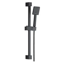 Harbour Status Matt Black Exposed Thermostatic Bar Shower Valve and Shower Rail Kit