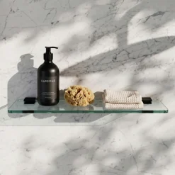 Harbour Status Matt Black Glass Shelf