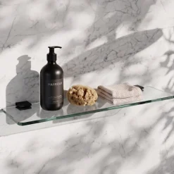 Harbour Status Matt Black Glass Shelf