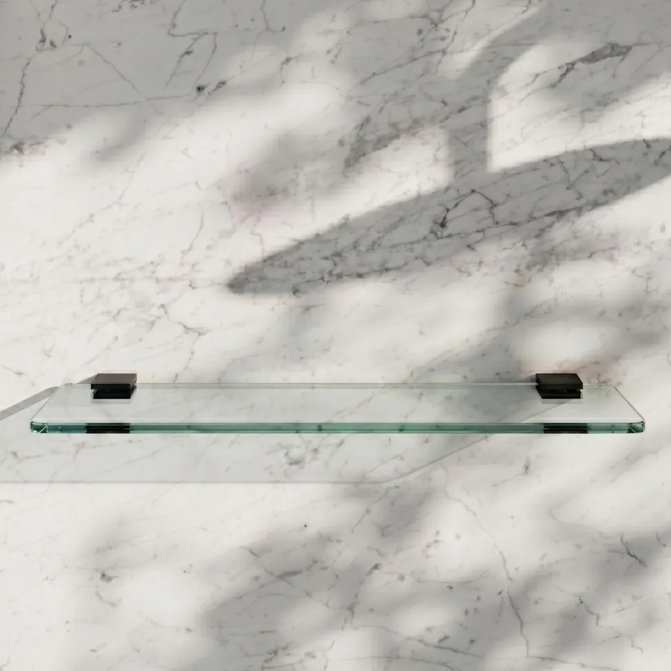 Harbour Status Matt Black Glass Shelf
