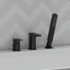 Harbour Status Matt Black 3 Hole Bath Mixer with Pull Out Handset