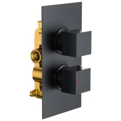 Harbour Status Matt Black 1 Outlet Concealed Thermostatic Shower Valve