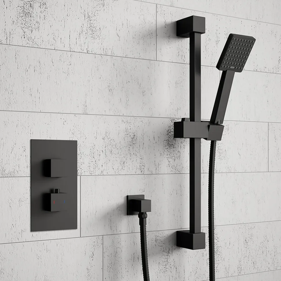 Harbour Status Matt Black Shower Riser Rail