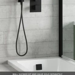 Harbour Status Matt Black Square Overflow Bath Filler