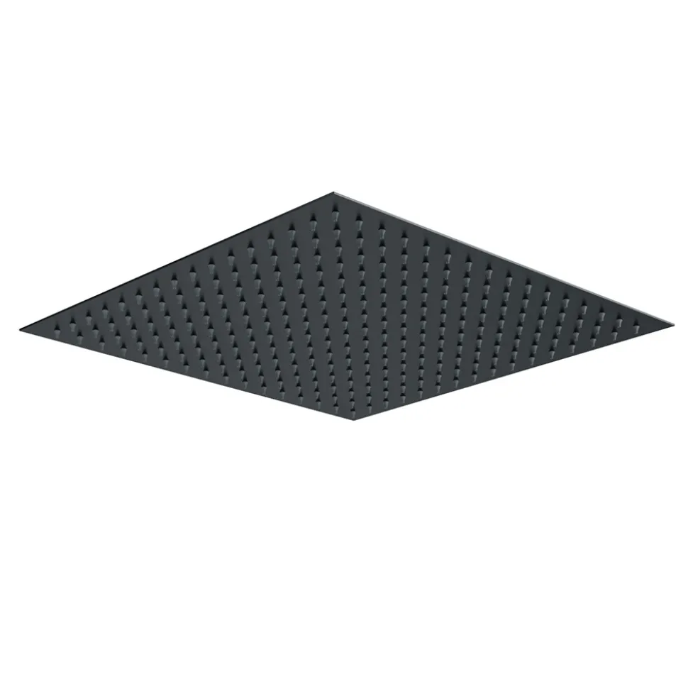 Harbour Status Matt Black Stainless Steel Square Shower Head - 300mm