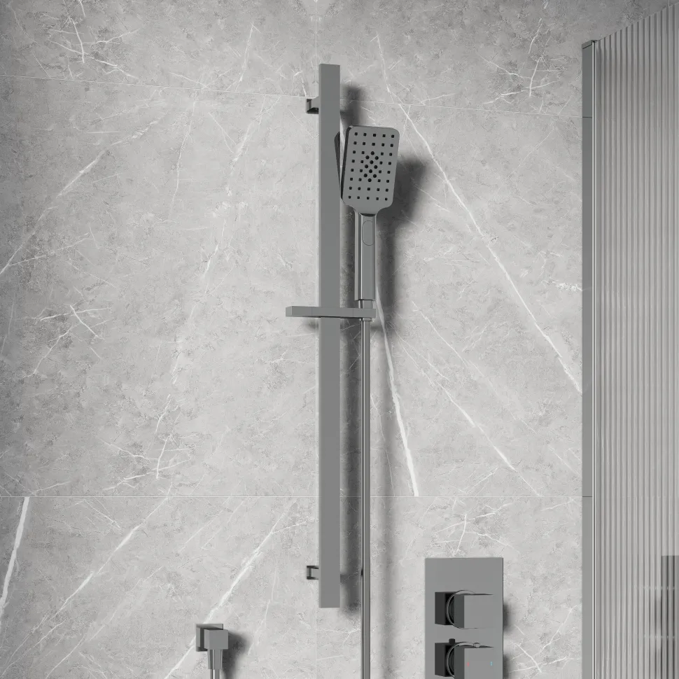 Harbour Status Slide Rail Shower Kit with Shower Handset & Hose - Chrome