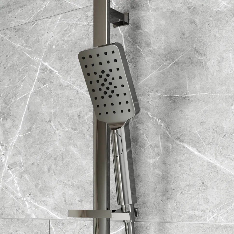 Harbour Status Slide Rail Shower Kit with Shower Handset & Hose - Chrome